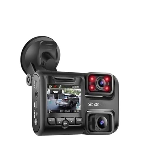 2 cámaras 4K 2160P DVR GPS Logger IMX323 sensor doble lente visión nocturna Dash Cam lente retrovisor 3 canales (D30H Pro con GPS, 128G)