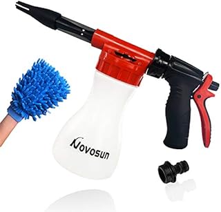 Car Wash Foam Gun, Adjustable Hose Wash Sprayer with Adjustment Ratio Dial Foam Blaster Fit - Foam Cannon Attaches to Any Garden Hose (with Wash Kit)