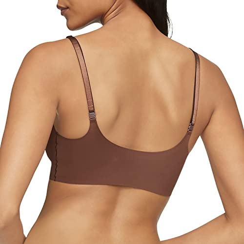 Calvin Klein Women's Invisibles Comfort Lightly Lined Seamless Wireless Triangle Bralette Bra, Chestnut, Medium #TOP1