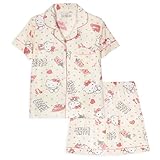 TradWloth Cute Women's Pajama Sets, Cartoon Print Sleepwear Short Sleeve Shirt and Casual Short - 2 Piece Pink