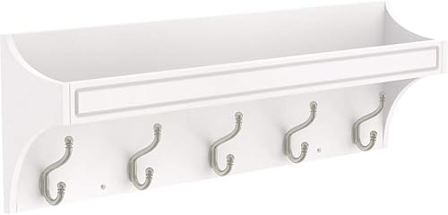 Franklin Brass R41606-PWN-R - Barra de gancho con bandeja de arco clásico de 28.0in, color blanco puro y nĂquel satinado Franklin Brass R41606-PWN-R - Barra de gancho con bandeja de arco clásico de 28.0in, color blanco puro y nĂquel satinado