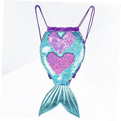 Packove Back Pack Fashion Backpack Sequin Backpack Backpack Drawstring Mermaid Gym Dance Bags Sequin Shoulder Bag Girl Mermaid Tail Bag Drawstring Bag Birthday Present Sequins Wallet #TOP3