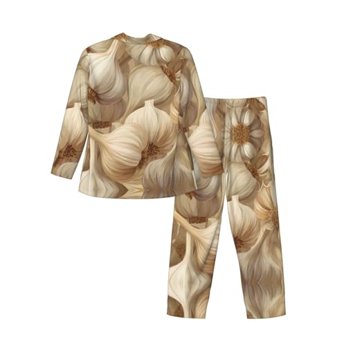 Pyjama imprimé ail ensemble polyester léger et chaud à manches longues