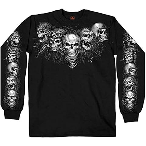 Hot Leathers Five Skulls Long Sleeve Shirt Cover