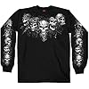 Hot Leathers Five Skulls Long Sleeve Men's Biker Shirt