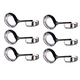 Uonlytech 6 Stück Salatbesteck Edelstahl Gebogenes Griffset Rostfrei Leicht zu Reinigen für Dessert Salat Haushalt