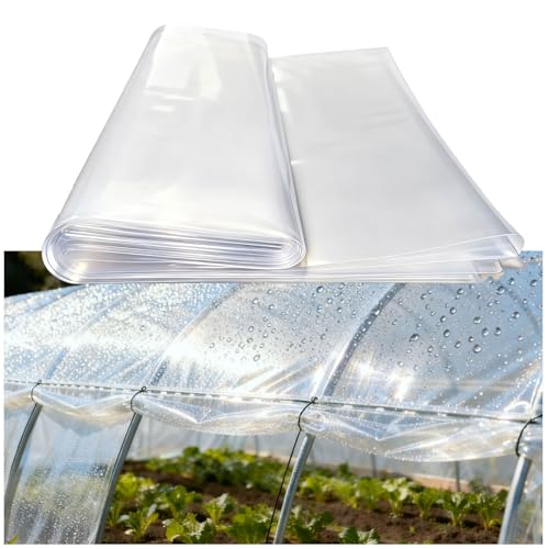 Wytrzymała Folia Polietylenowa, Przezroczysta Osłona Ogrodowa O Grubości Wodoodporna I Pyłoszczelna Membrana Do Izolacji Ogrodowej I Ochrony Gruzu Budowlanego(Size:4 * 10m/13 * 32.8ft)