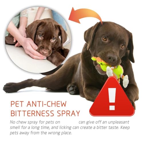 MUMQAQ No Chew Spray für Hunde, Bitter Apple Spray für Hunde, Natur Bitter Apfel Spray für Hunde gegen Kauen, Effektives Anti Kauspray für Hunde, Verhindern Sie Lecken Kauen Möbel