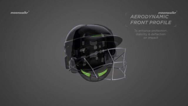 moonwalkr Mind 2.0 Cricket Helmet Head Guard for (62-65)CM Head Size Protective Gear Kids Helmet with 30 air vents & Endure Impacts up to 160 kmph Batting Helmet & Helmet for Cricket (X-Large, Black)