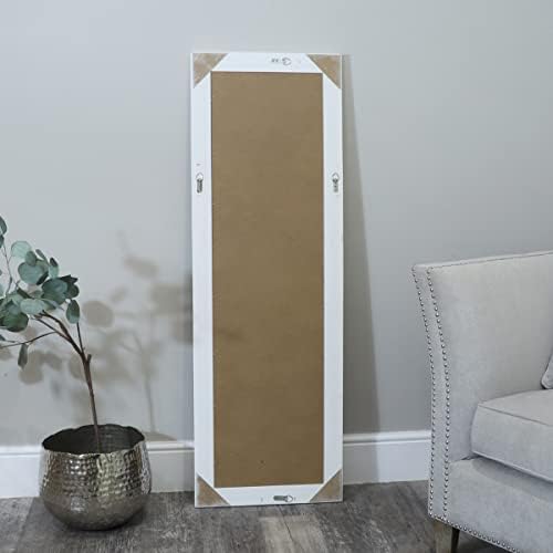 Melody Maison Tall/Long White Ornate Wall/Leaner Mirror 47cm x 142cm