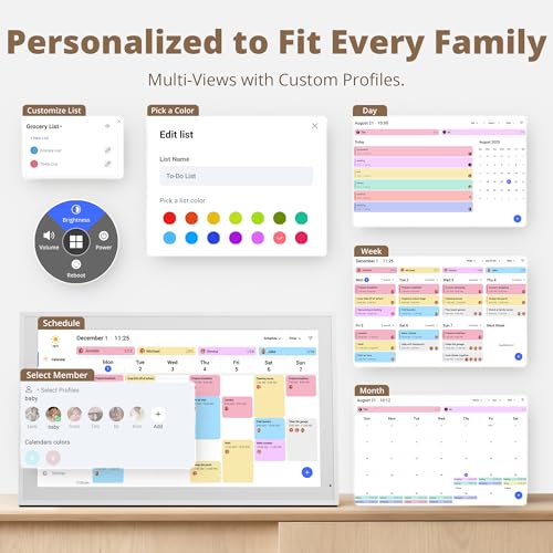 Dragon Touch Calendar, 21.5" Digital Calendar 2025 Family Wall Planner, 1080P Full Hd Interactive Touchscreen, Smart Chore Chart And Home Organization, Gift For Busy Families Scheduling - 7