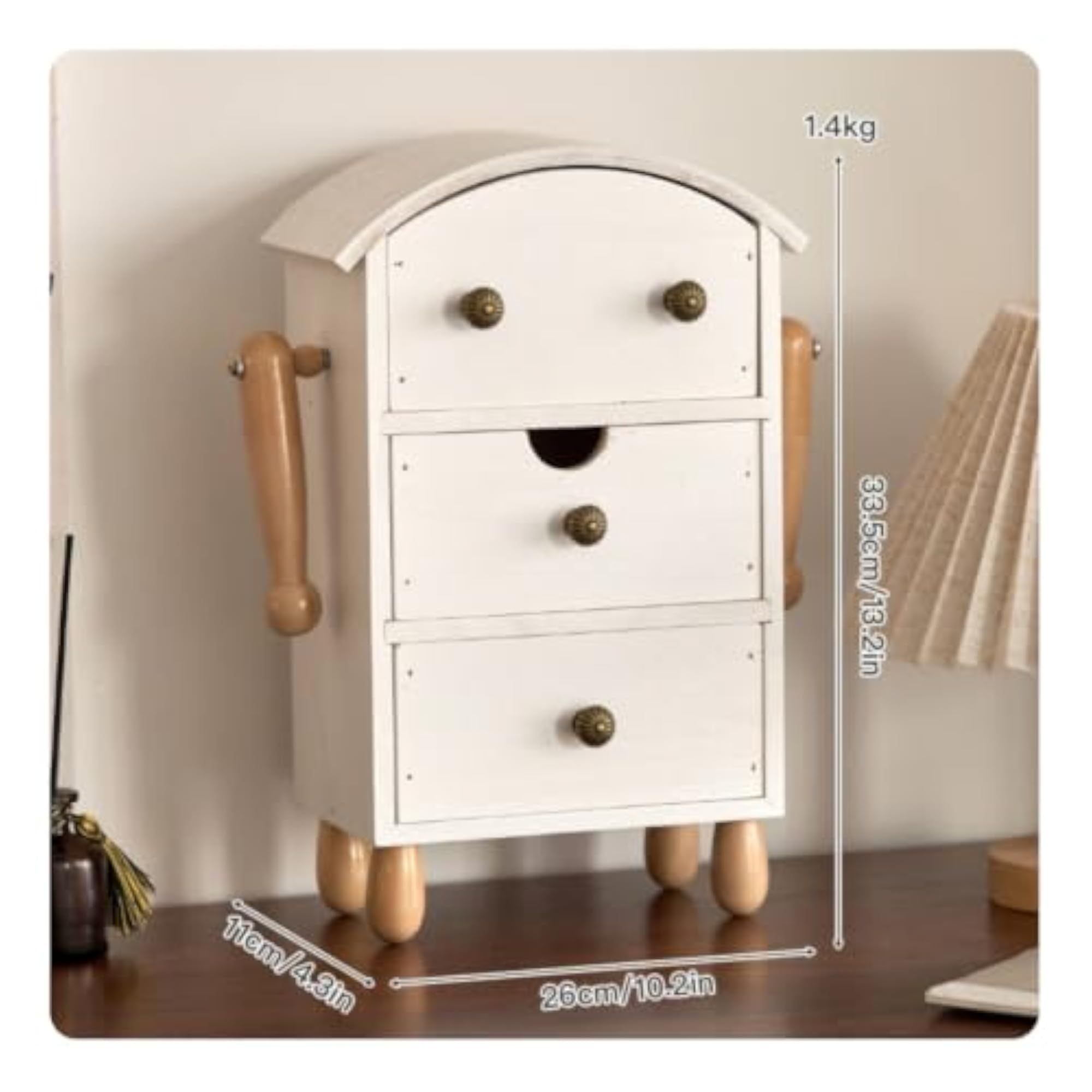 Compact Wood Storage Cabinet, Space-Saving Freestanding Drawer