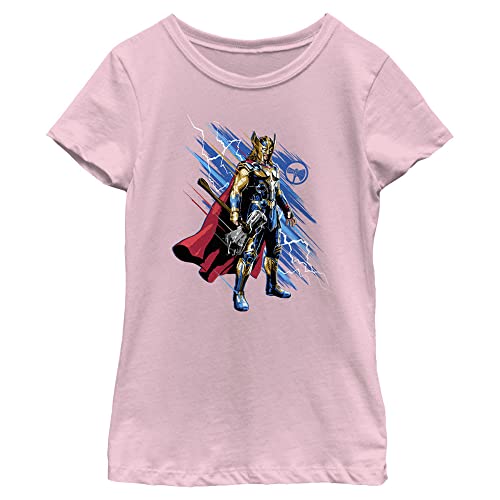 T-shirt Thor Marvel pour fille rose clair taille XS coton imprimé Avengers