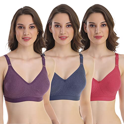 Image of Extra Comfort Non Padded Non Wire Bra for Everyday Combo Pack of 3