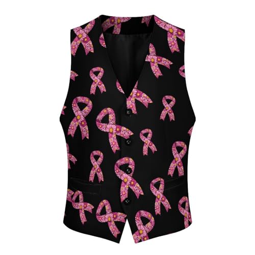 Flower Ribbon Canver Novelty Men's Suit Vest Casual Formal Dress Vests Business Waistcoat3