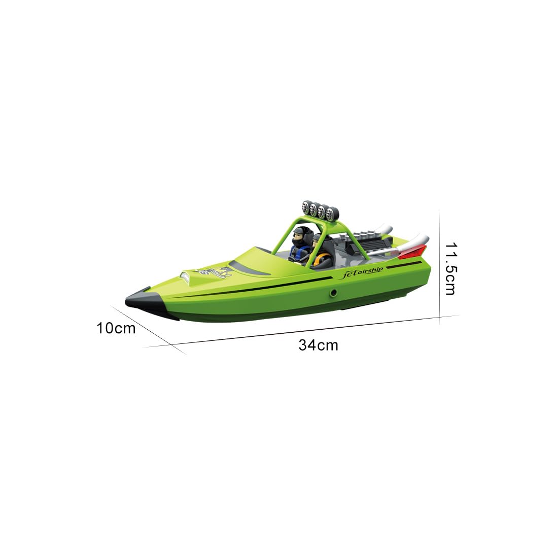 2,4GHz Hochgeschwindigkeits-RC Speedboot, Wasserdichtes Rennboot mit bis zu 30 km/h Geschwindigkeit & LED-Beleuchtung, Wiederaufladbares RC Boot Modellspielzeug Sommer-Geschenk für Pool & See