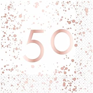 Amscan 9913904 - Rose Gold 60th Birthday Party Luncheon Napkins - 16 Pack,33 cm