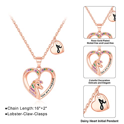 Lettre Initiale de Licorne pour Filles, le premier bijou symbolique chargé d'amour et de magie