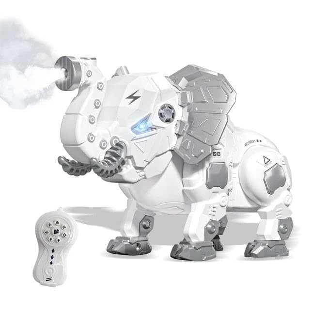 Samtop Remote Control Jungle Elephant Toy with Lights and Music for Kids