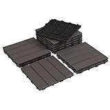 🌳[Matériau robuste et durable] : Nos dalles WPC sont fabriquées à partir d'un matériau composite de haute qualité contenant 60 % de fibres de bois et 30 % de plastique PE. Ces dalles de terrasse sont plus résistantes aux UV que le bois traditionnel, car elles repoussent l'humidité et résistent aux températures élevées. Ainsi, elles sont particulièrement résistantes et offrent une longue durée de vie sur votre terrasse ou votre balcon.