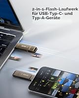 Lexar D40E Dual USB Stick 256GB, USB-C Flash Drive, Titangrau – Ansicht 3