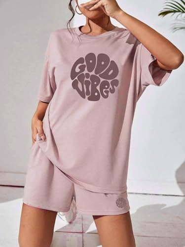 Image of KSHS Women Cotton Night Suit Top & Shorts Set | Loose Fit Printed Nightwear Co Ord Set Stylish Western | Soft Breathable Sleepwear Shorts with Pocket for Women
