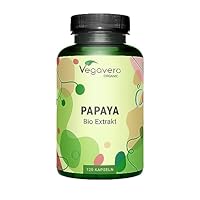 Bio Papaya Kapseln Vegavero® | Hochdosiert: 1400 mg Extrakt | 120 Stück | 100% Organic | Vegan & Ohne Zusätze | Laborgeprüft