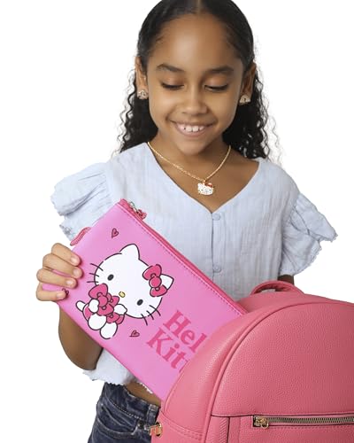 Hello Kitty Makeup Bag Official License, Pink Neoprene Zip Pouch for Travel, Cute Pencil Pouch and Pencil Bag2