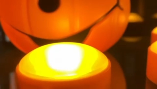 Image of 3 Pack Halloween LED Pumpkin Lights with Remote and Timer Orange Color Flickering Battery Operated Decor Jack-O-Lantern Flameless Electric Candles for Pumpkin Home Outdoor Decorations