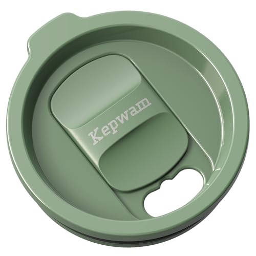 Kepwam Replacement Spill-Resistant Sliding Lid for Kepwam Self Heating Coffee Mug – BPA-Free, Easy to Use & Clean, Compatible with T1, T2 & T2 Plus Smart Mugs (Sage Green)