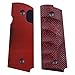 Cool Hand 1911 Grips for Compact/Officer/Kimber Ultra Carry ii, Black Screws Included, for Left and Right Handed, Finger Grooves, with Ambi Safety Cut, Red/Black G10