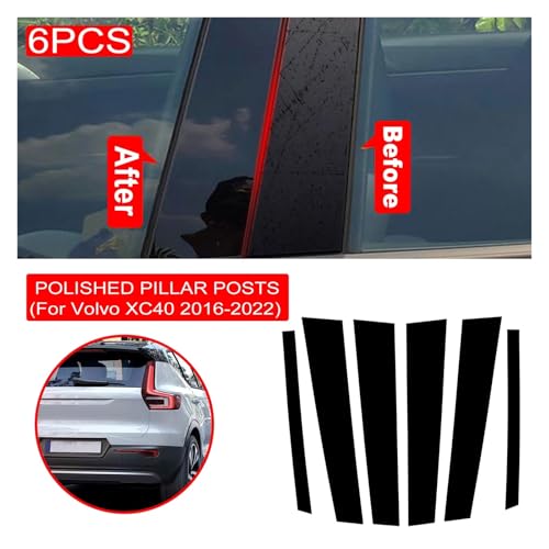Cubiertas protectoras para postes de pilares Volvo XC40 2016-2022: moldura de ventanilla 4