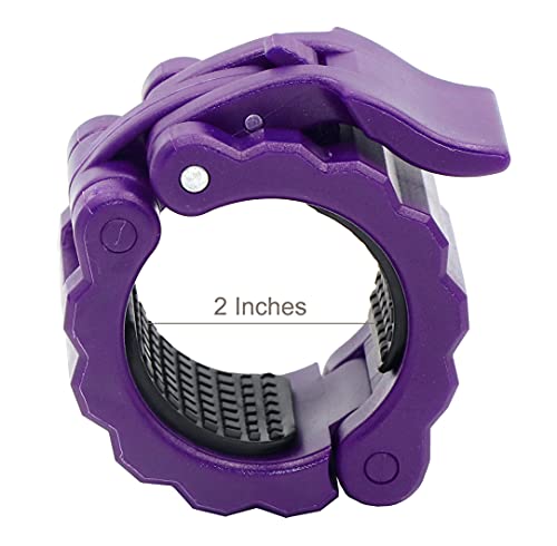 Greenseven Weight Bar Clamp Olympic Quick Release Barbell Collar Locking 2 Inch Plate Workout For Gym Home Lock Dumbbell Curl Bar(Purple) #TOP2