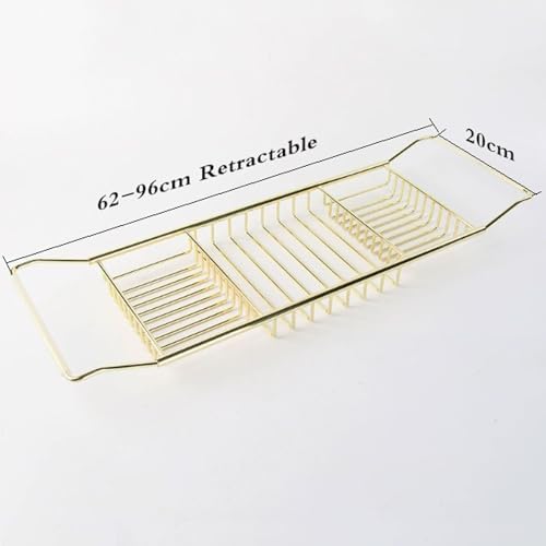 Adjustable Stainless Steel Bath Bridge Rack - 62-96cm Non-Slip Tray for Wine, Books, Phones, Tablets - Ideal Bath Organizer & Spa Accessory for Ultimate Relaxation image 2