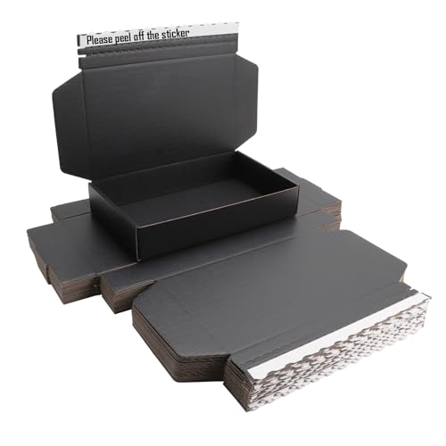 Black Shipping Packaging L10.5xW6.3xH2 inch MEIANJU Hard Corrugated Cardboard Shipping