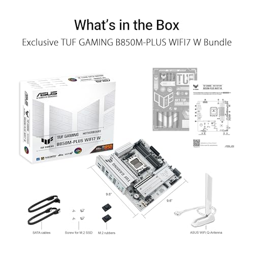 Image of ASUS TUF Gaming B850M-PLUS WIFI7 W Motherboard Socket AMD AM5 (Micro-ATX, DDR5, PCIe 5.0, 3X M.2 Slots, Realtek 2.5Gb Ethernet, Rear 20Gbps Type-C, Front USB 10Gbps Type-C)