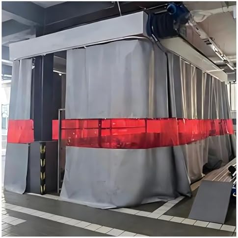 Fireproof Welding Blanket Roll Width Waterproof Silicone Coating Flame Retardant Wear Resistant Tarpaulin for Equipment,Flame Resistant Welding Curtain with Red Window, Heat Proof Fiberglass