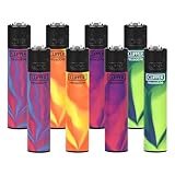 Clipper - Classic Large Reusable Lighter - Iconic Premium Refillable Lighters Bulk Pack - Replace Butane, Flint, and Spark Wheel for Unlimited Lights - 8 Pack - Nebula Mix