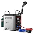 CAMPLUX Battery Powered Portable Water Heater, 1 lb On-Demand Propane Camping Shower Nano 3 Pro, On Ground Camp Water Heater & Shower Pump