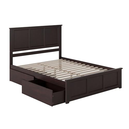 Atlantic Furniture AR8646111 Madison Platform Bed with Matching Foot Board and 2 Urban Bed Drawers, Queen, Espresso - Thumbnail 4