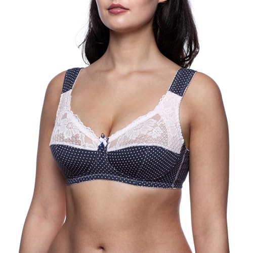 Image of Cotton Wireless Bra No Underwire Full Coverage Plus Size Sleep Minimizer