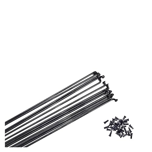 Rayons de vélo 2.0 ronds J-bend noirs avec écrous en cuivre pour réparation de roue