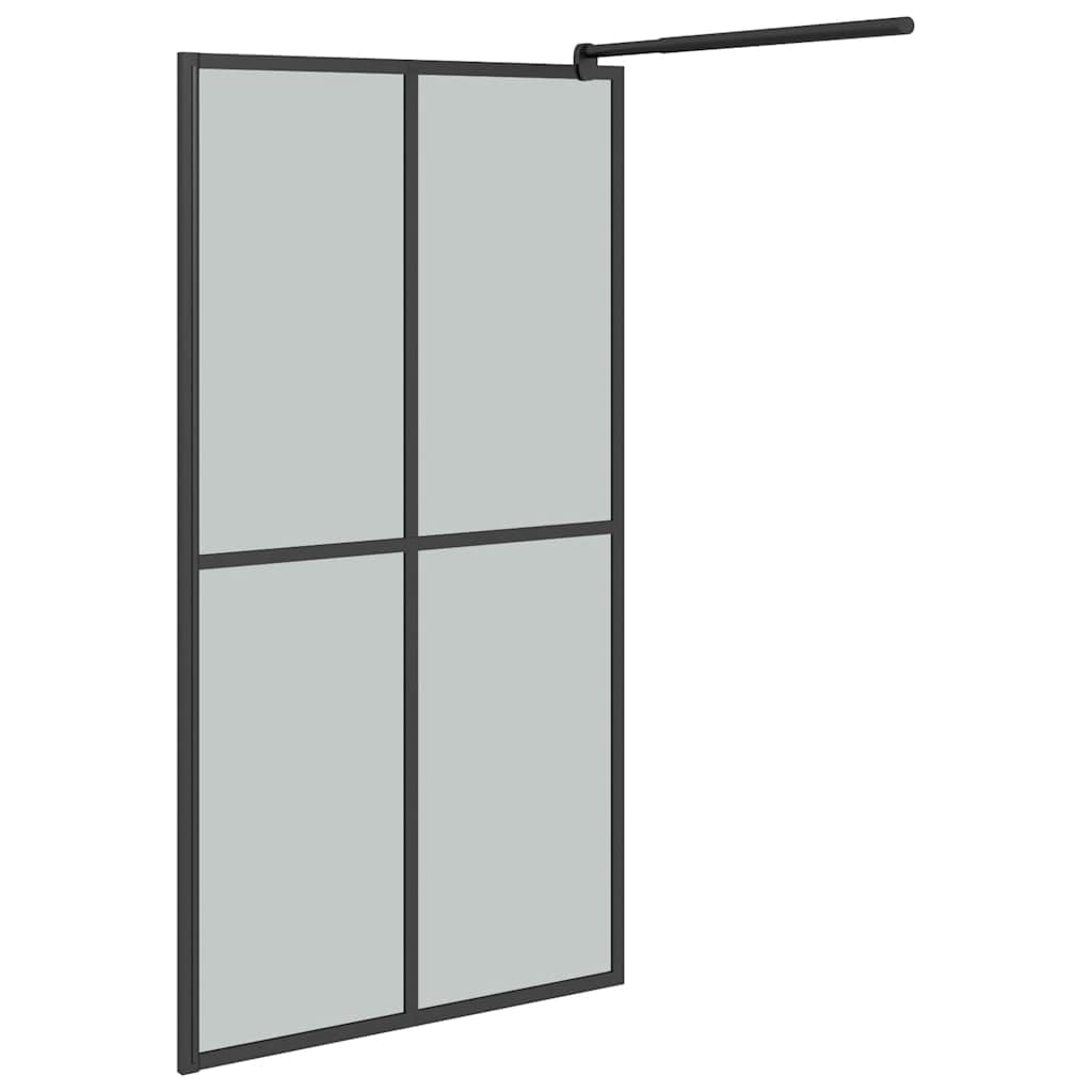 Parete doccia walk-in, 100 x 195 cm, vetro di sicurezza scuro, con telaio in alluminio regolabile, paraspruzzi, stabilizzatore, parete laterale per bagno