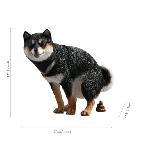 Estatua de Shiba Inu Mini, Figura de Resina Negra miniatura 2