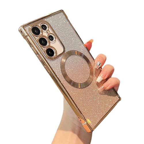 Coque Samsung S24 Ultra anti-choc et magnétique avec dégradé de paillettes