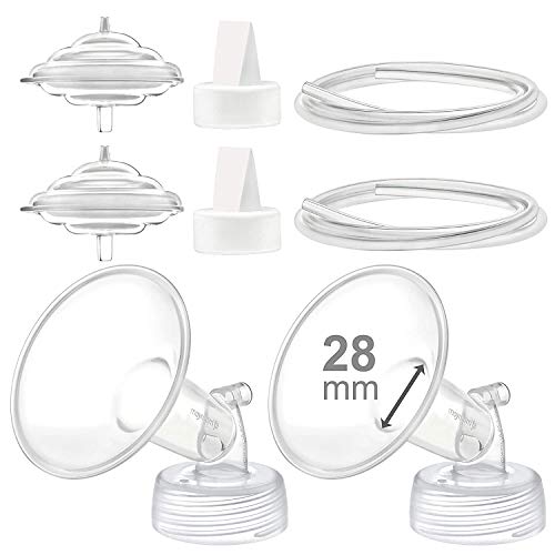 Image of Maymom Pump Parts Compatible with Spectra S2 Spectra S1 Spectra 9 Plus Breastpump, 28mm Flange Valve Tubing Backflow Protector, Not Original Spectra Replacement Pump Parts or Spectra S2 Accessories