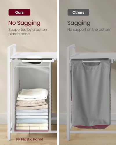 Image of VASAGLE Laundry Hamper with Shelf, 2 Pull-Out Bags, 2 x 12.1 Gallons (46 L)