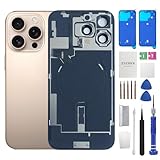 ZNZHKR 16 Pro Max Back Glass Replacement with Wireless Charging Flex Cable and Camera Frame All Parts for iPhone 16 Pro Max(6.9 Inch Desert Titanium) Replacement of Equipment Waterproof Tape