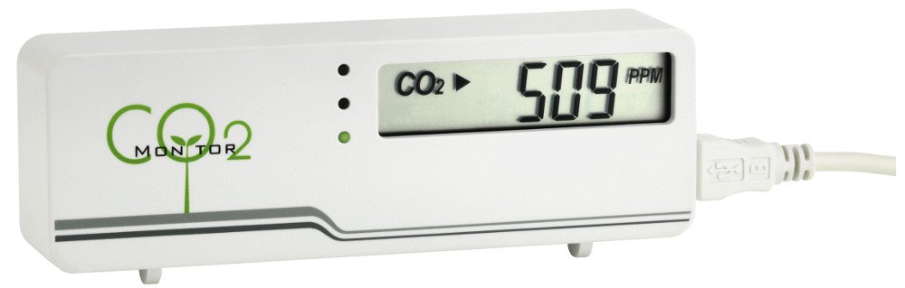 TFA Dostmann Monitor CO2 AIRCO2NTROL MINI, 31.5006.02, LED, monitoraggio CO2, monitor della qualità dell'aria, con cavo USB, bianco