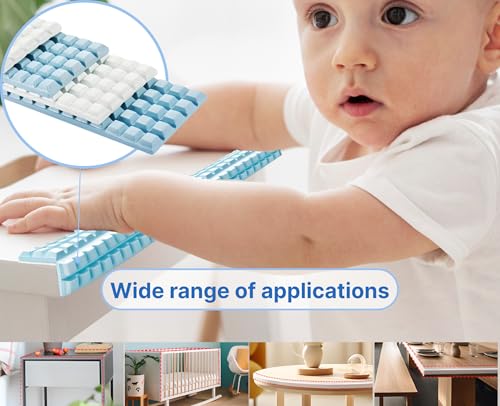 Image of 6.5ft x 3.14in Light Blue Chocolate Shape and Soft Baby Proofing Corner Protector - Taped Bumper Furniture Covers - Child Safety Protector for Table Stair Cabinet Desk - Baby Safety with Adhesive